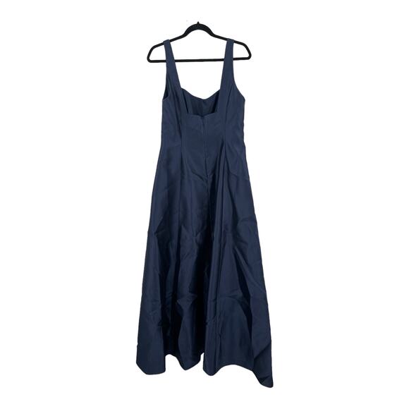 Alfred Sung dress D826 Square Neck Satin A-Line Gown blue size 12 - Picture 4 of 7